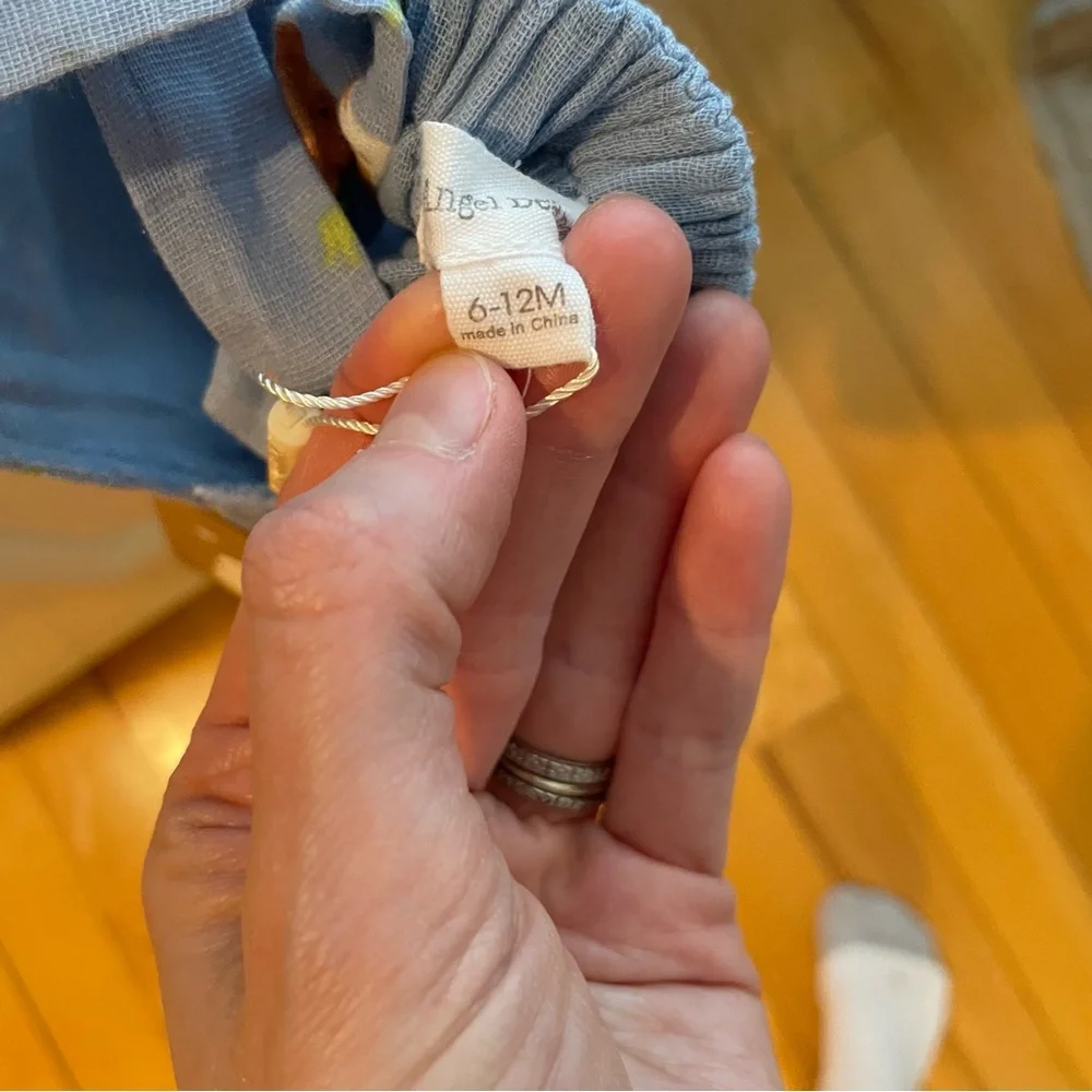 NWT Angel Dear Organic Cotton Muslin Cow Farm Print Romper Size 6-12M - Picture 3 of 5